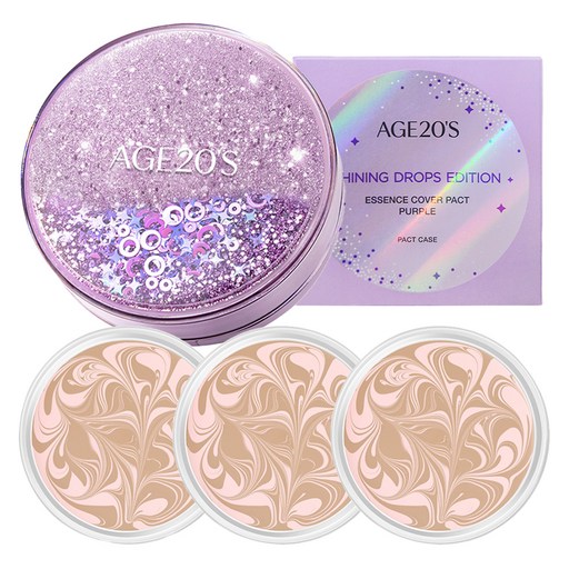 에이지투웨니스 샤이닝 드롭 에디션 뉴오리지널 에센스 커버 팩트 케이스 + 리필 12.5g x 3p