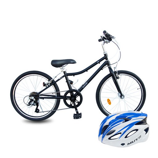 삼천리자전거 하이브리드자전거 22 DACOS JR 미조립 + PRO F2 헬멧, 130cm, 블랙(자전거), 화이트블루(헬멧)