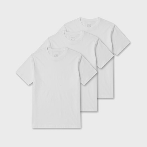 프로젝트엠 남녀공용 통기성 순면 30수 라운드 반팔티 3p