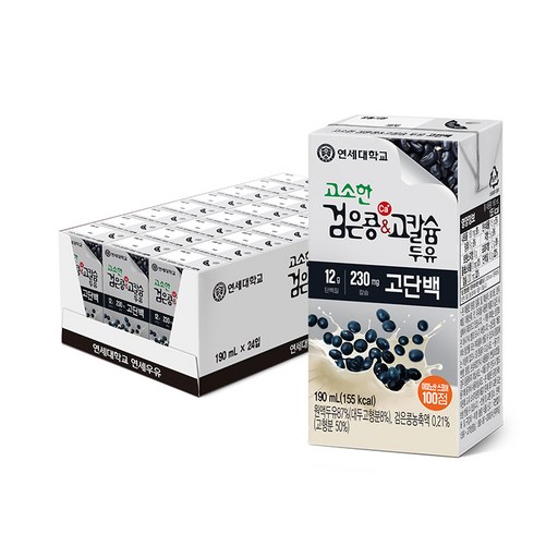고소한 검은콩&고칼슘 고단백 두유, 24개, 190ml