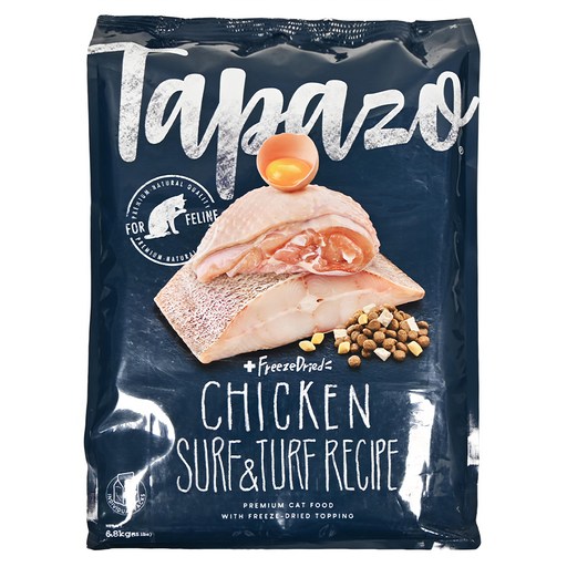 Tapazo 特百滋 成幼貓用 凍乾雙饗宴 低敏配方乾糧, 海魚 + 雞肉, 6.8kg, 1袋