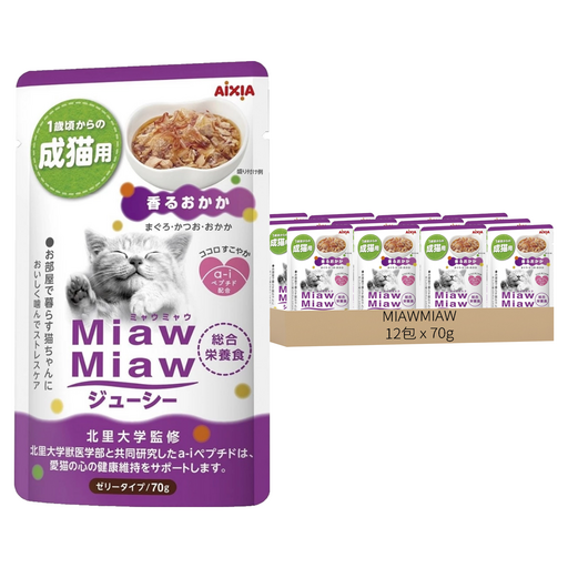 MIAWMIAW 妙喵主食軟包, 鰹魚 + 柴魚, 70g, 12包