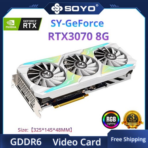 그래픽카드 SOYO-신상 지포스ce RTX3080 Ti 12G/3070 8G , GDDR6X 메모리 PCI Express X16 4.0 게임용 비디, 03 RTX 3070 8G