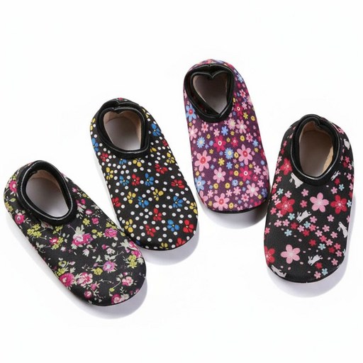 모델명 꽃무늬 논슬립 실내 기모 덧신 4개 혼합