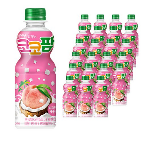 코코팜 피치핑크 복숭아, 340ml, 24개