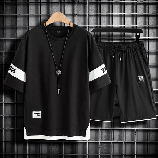 NEW 고품질 남자 트레이닝세트여름 투피스세트남자 데일리 반팔 반바지 세트남자 트레이닝복세트남성 츄리닝세트빅사이즈 상하세트XL5XL