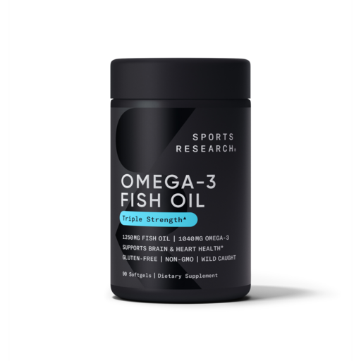 SPORTS RESEARCH Omega-3 三重深海魚油 1040mg, 90顆, 1罐