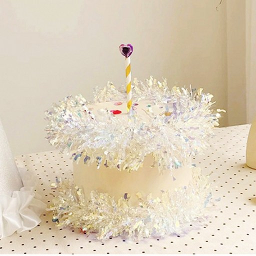 SANS 홀로그램 반짝이 파티 모루, 화이트