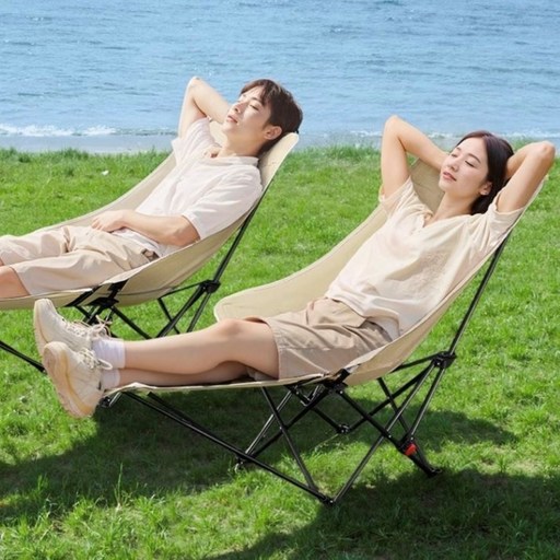베어커즈 캠핑의자 리클라이너 앉거나 눕기겸용 접이식 각도조절 경량 무중력의자 발받침대, 1개, 검정