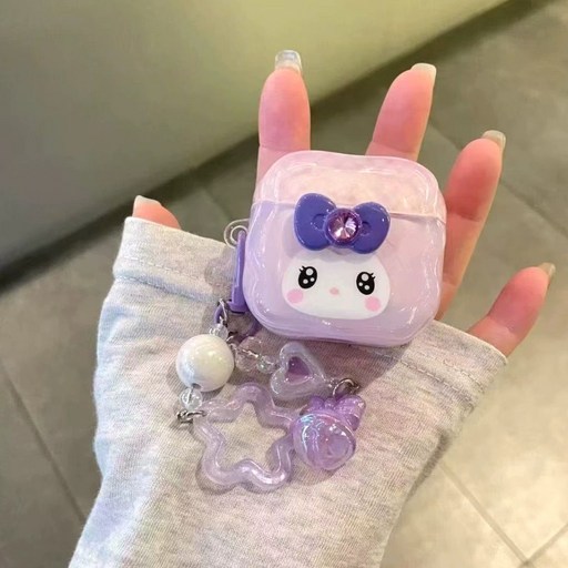 러브 리본 핑크 에어팟 키링 세트모든기종 선택 가능, 퍼플, 1개, 에어팟3세대