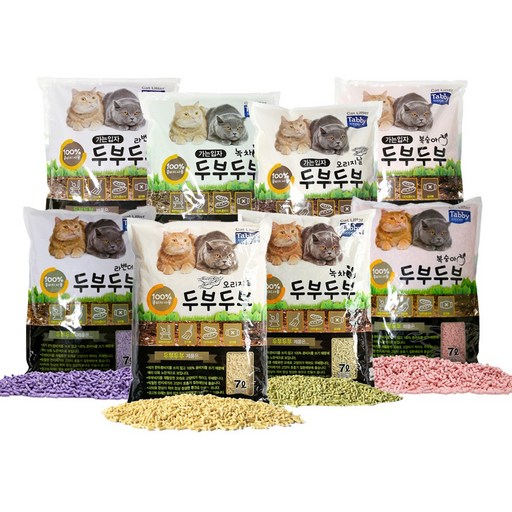 테비토퍼 두부두부 라벤더 7L, 6개 고양이 모래