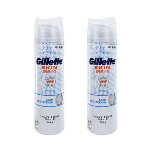 질레트 면도 트러블 여행용 남자 쉐이빙 폼 크림 젤 거품 프로텍션 245g 2개로 완벽한 면도를 경험하세요