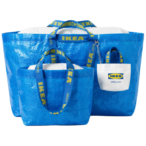 세라 이케아 가방 3종 올인원 세트 대형 L  소형 S  미니 파우치 화이트 캠핑 빨래 장바구니 방수 분리수거함 이사가방 장바구니, 1세트, L사이즈S사이즈키링