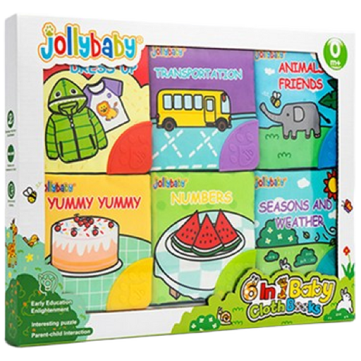 졸리베이비 신생아 치발기 티더 헝겊책 4종 세트 선물용 쇼핑백 포함, 1개