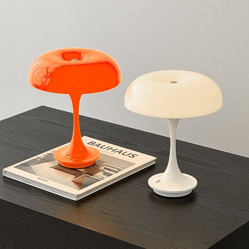 홈비 머쉬룸 포터블 무선 LED 인테리어 무드등, 오렌지