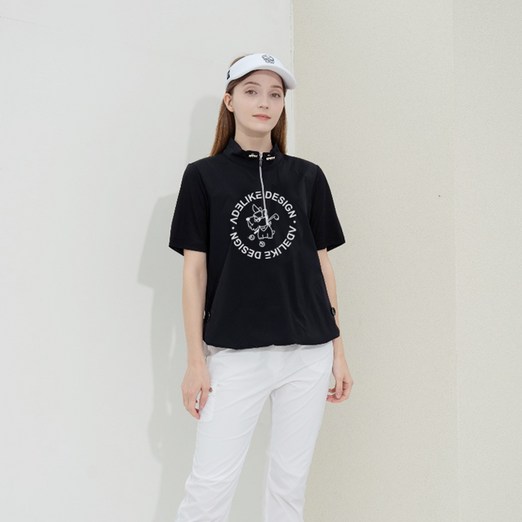 아델라이크 여름 여성 골프웨어 여성 골프티셔츠 2XL 여성 파크골프옷 여름 스마일 아노락 쿨링 골프티셔츠 빅사이즈 여성의류 ,여름 파크골프옷