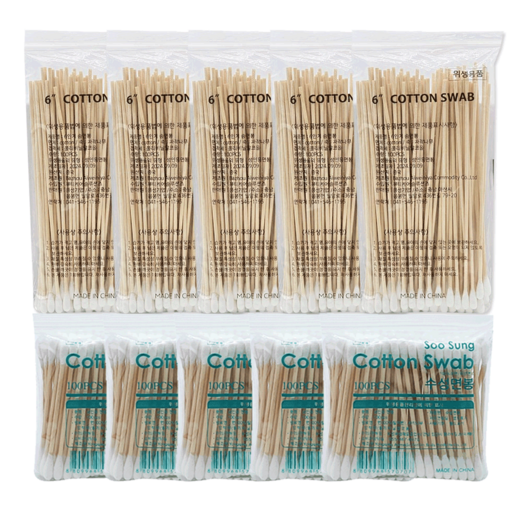 풍성 의료용 긴면봉 6인치 5개 B  수성 3인치 면봉 5개 세트