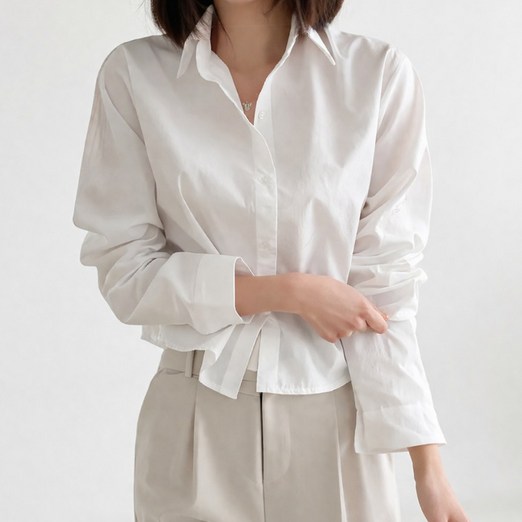크롭 데일리 셔츠 허리잘록핏