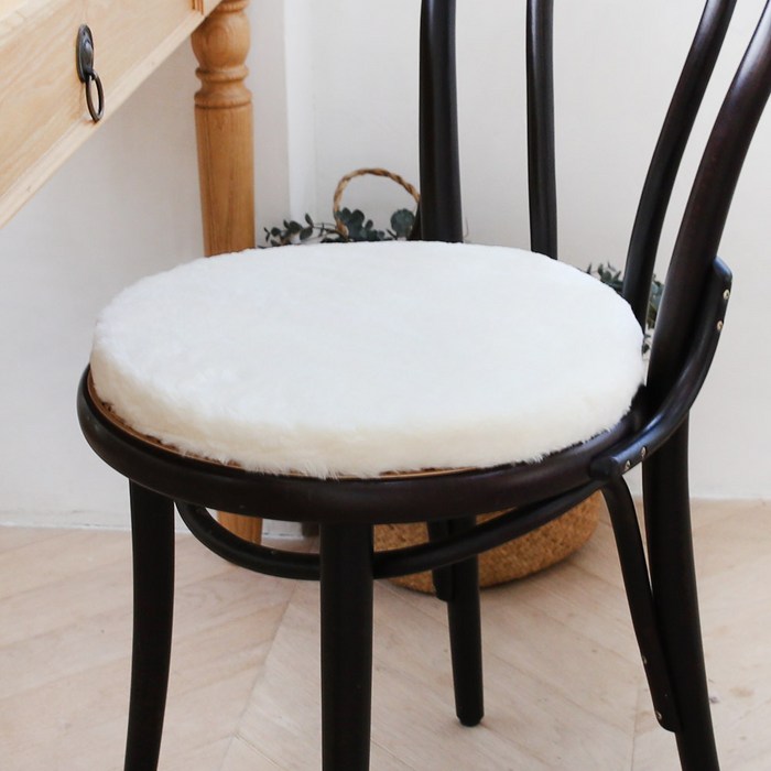 리드홈 엘르 따뜻한 극세사 원형 겨울 의자 방석 2p 5