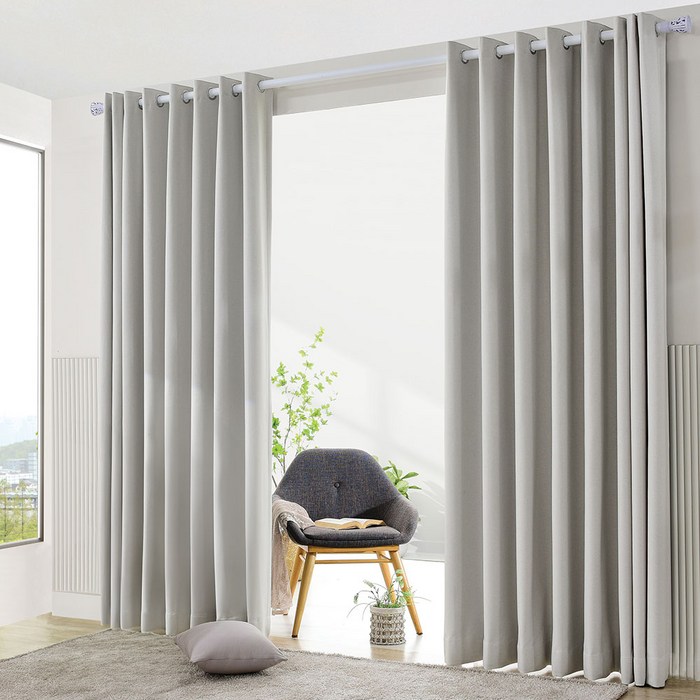 스마일데코 커튼봉에 끼우는 100프로 암막 형상기억 커튼 도톰한 사계절 열차단 방한방풍 거실 안방