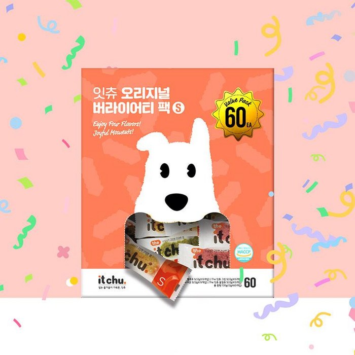 잇츄 오리지널 S 버라이어티팩 60개입 덴탈껌 4가지맛, 720g, 1개