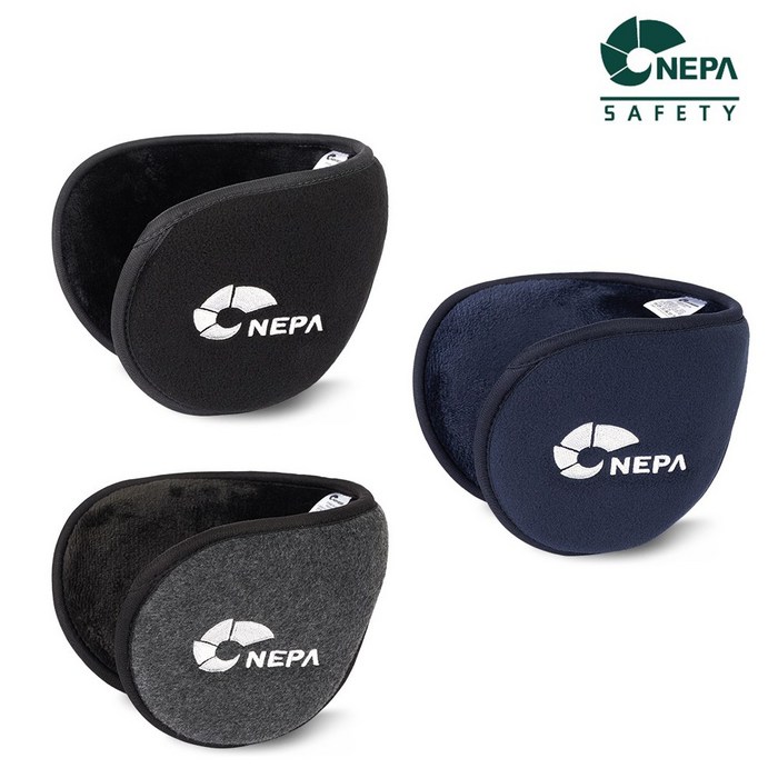 네파 Safety 방한 귀마개 2개, 블랙블랙
