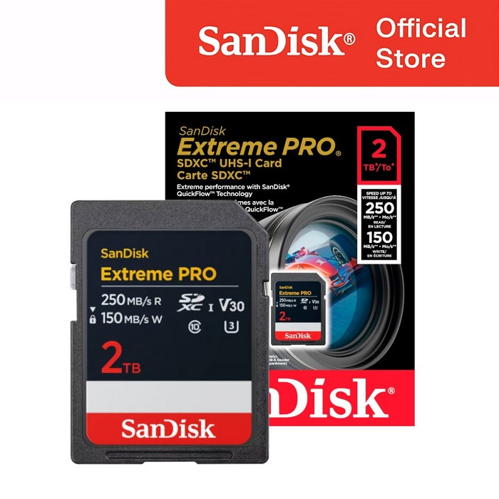 샌디스크 정품 SD 메모리카드 Extreme Pro 익스트림 프로 SDXC 평생보증 Lifetime Limited, 1개, 2TB