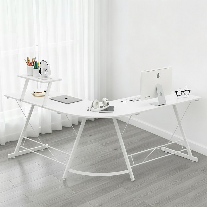 하루꿈 컴퓨터 책상 1인용 게이밍 사무용 코너  L자형 학생 책상 다용도 서재 거실 재택근무 테이블