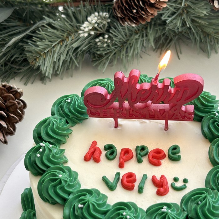 하피블리 귀여운 크리스마스 초 데코 케이크 꾸미기 소품 서프라이즈 파티 용품, 10개