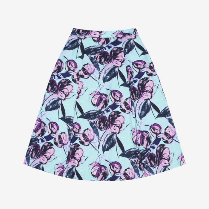 베스띠벨리 플라워 프린트 롱 스커트 BKSAC2303