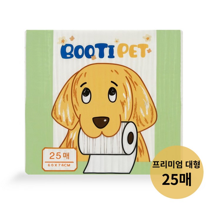 부티펫 강아지 배변패드 꽃무늬 프리미엄 큰패드 70g,6076,25매입,SAP 7g, 1개, 25매입