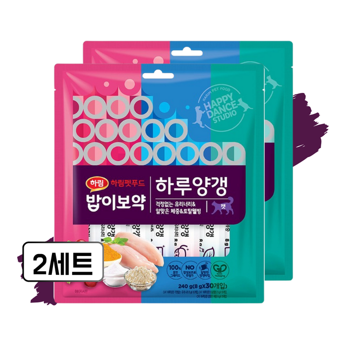 하림펫푸드 밥이보약 짜먹는 고양이 간식, 유리너리체중토탈웰빙, 240g, 2세트