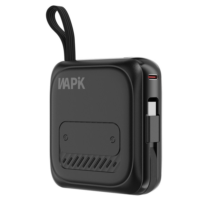 와피크 PD 22.5W 고속충전 초소형 미니 보조배터리 M3 10000mAh, 블랙
