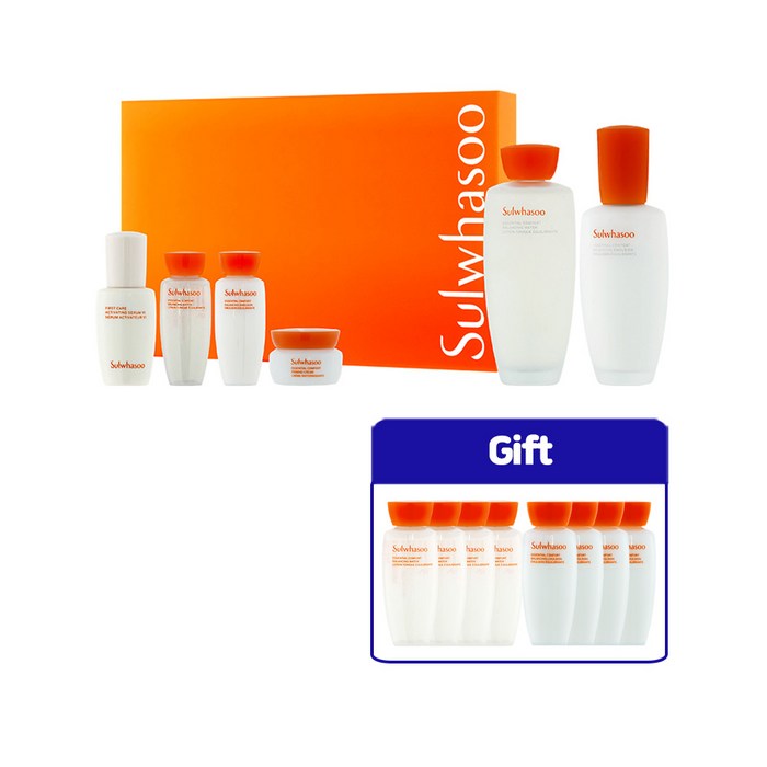 설화수 자음2종 기획세트 2023 주황 데일리 루틴 2종 자음수 자음유액 15ml x 4개씩 쇼핑백 포함