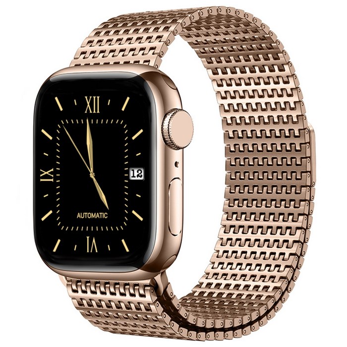 사라밴드 애플워치 호환 하이엔드 밀레니즈 루프 메탈 스트랩, 로즈골드, 1개