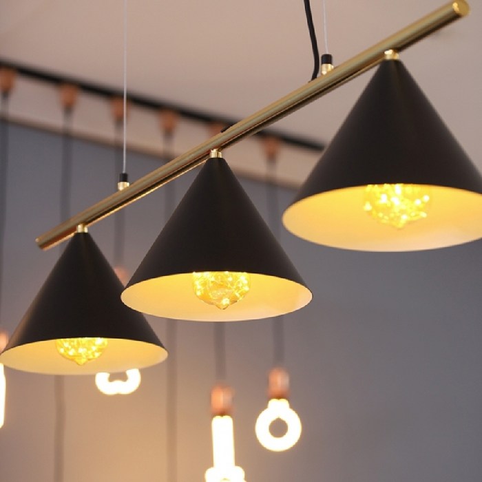 네보자 팬던트 3등 블랙골드 사무실 커피숍 펜던트 인테리어