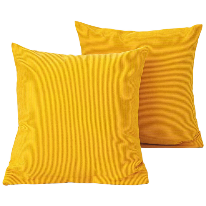 소하임 코듀로이 소파쿠션 솜커버 2개 세트, 옐로우