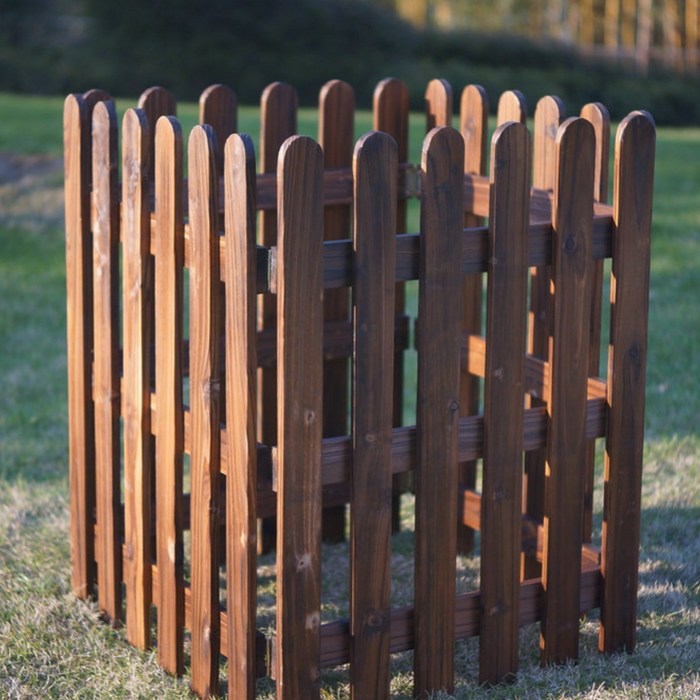 왓위셀 브라운 울타리 원목 나무 대형 우드 펜스 50cm