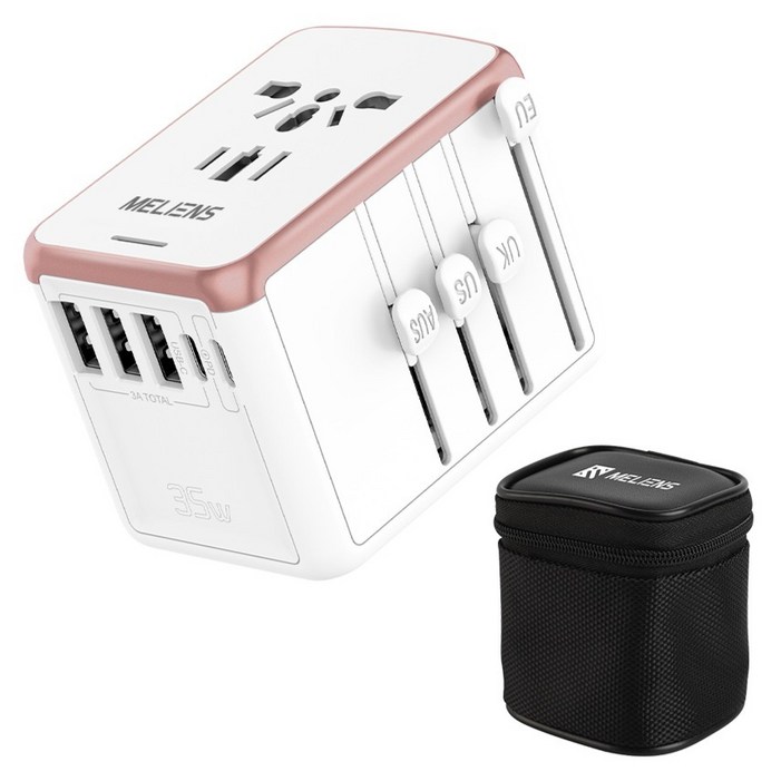 멜리언스 해외여행용 5포트 초고속충전 멀티 어댑터 화이트 PD35W MLOL1