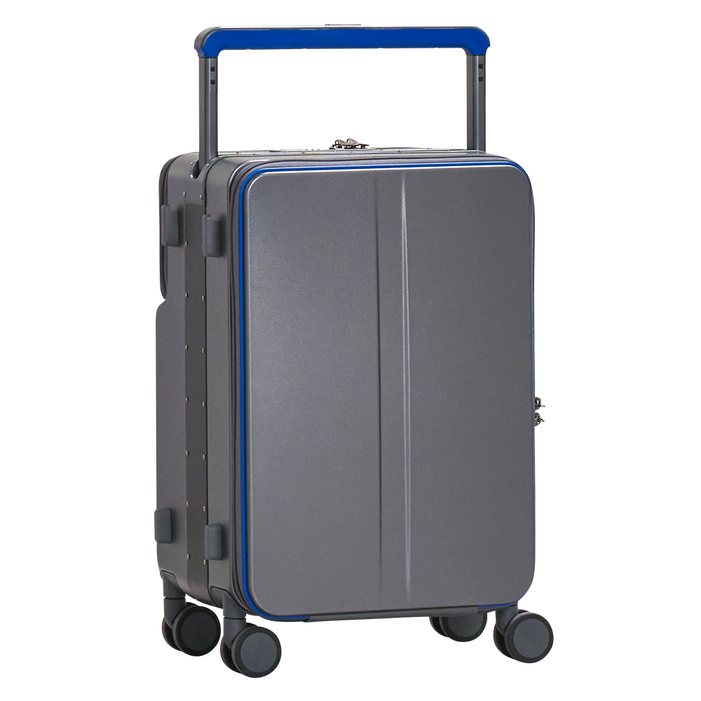 큐랑 바르셀로나 양면 포켓 플립 기내용 캐리어