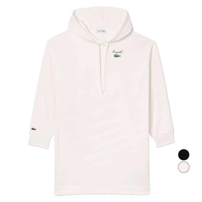 라코스테 여성용 그래픽 포인트 스웻 미니 원피스