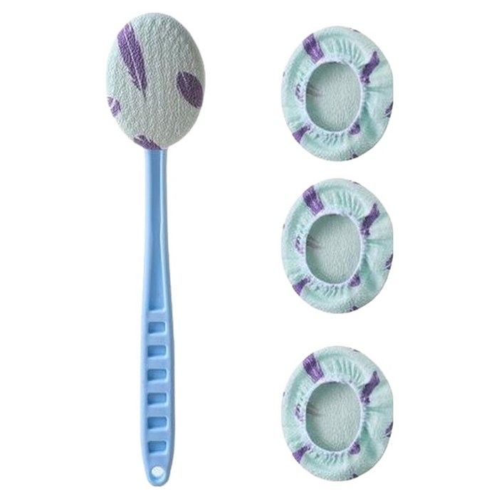 셀리빙 때타올 등밀이  등자루 리필 3p 세트 370 x 105 x 75 mm, 블루, 1세트