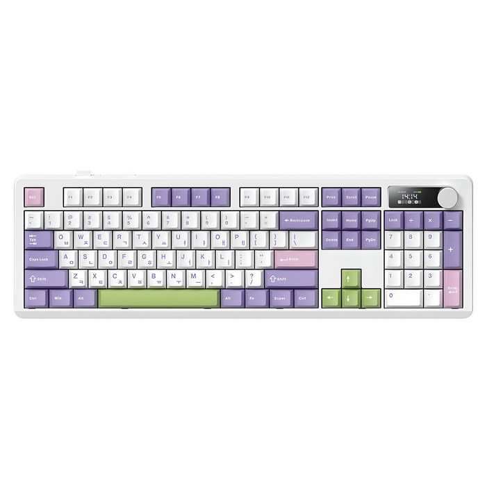 프리플로우 아콘 104키 노브 LCD 풀배열 유무선 기계식 키보드 저소음 눈송이, 마카롱, AK74, 저소음 눈송이축