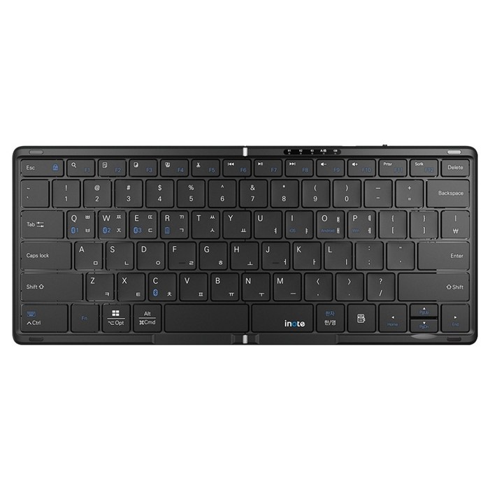 아이노트 X Folding 멀티 페어링 접이식 블루투스 무선 키보드, 블랙, XK807B, 제조사축