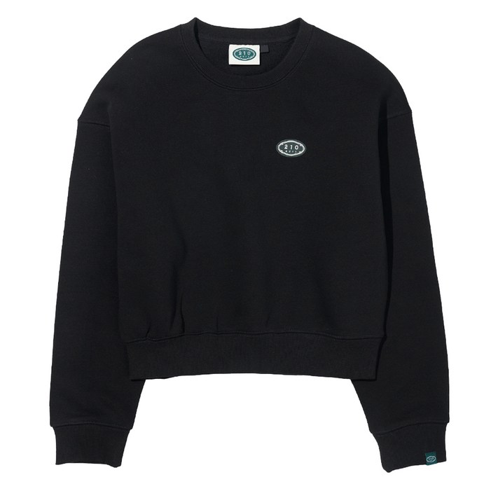 210에디트 여성용 크롭 빈티지 호텔 로고 기모 보온 맨투맨 ZE4TS070