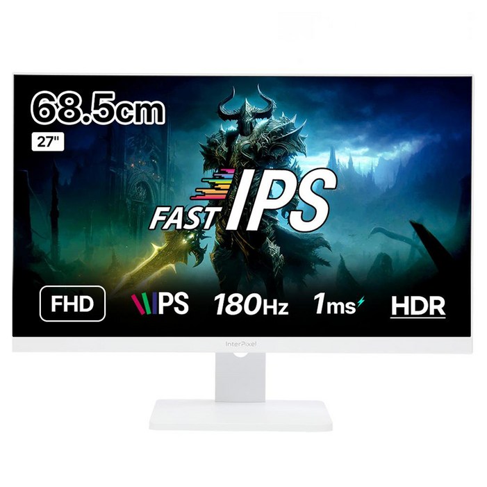 인터픽셀 FHD FAST IPS 180Hz 게이밍 무결점 모니터 ALL WHITE, 68.5cm, IP2746무결점