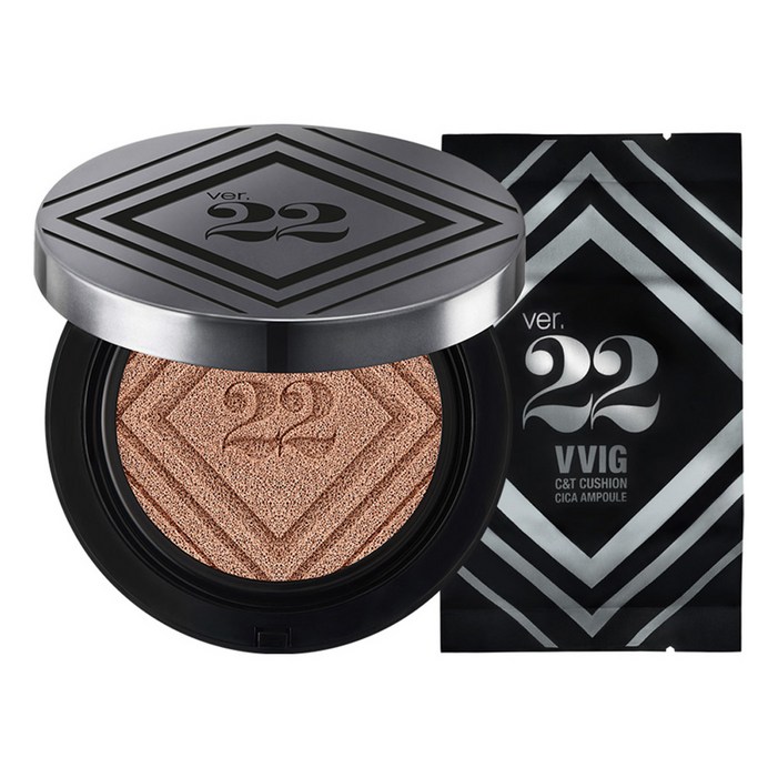 조성아22 씨앤티 시카 앰플 대왕쿠션 파운데이션 SPF50 PA 25g 리필 25g, 1호라이트베이지, 1세트