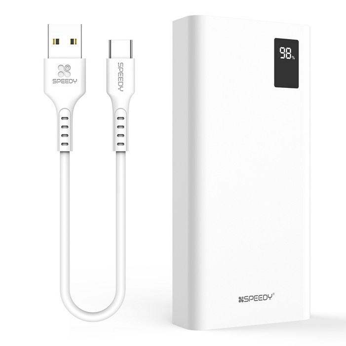 SPEEDY 슬림핏 PD 20W 고속충전 보조배터리 20000mAh 멀티단자  20W C타입 케이블