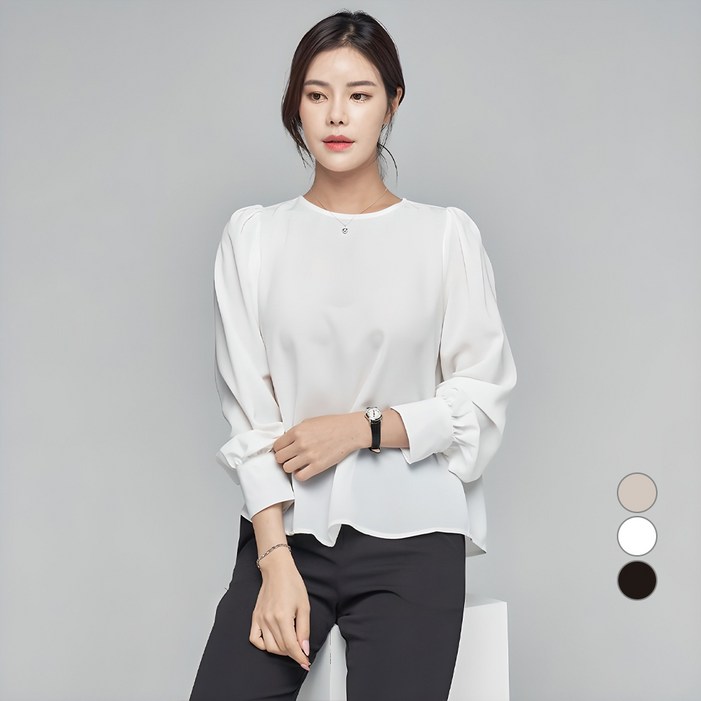 윈디윈디 여성용 러블리 링클프리 데일리 오피스룩 셔링 블라우스 D08I7wb3060