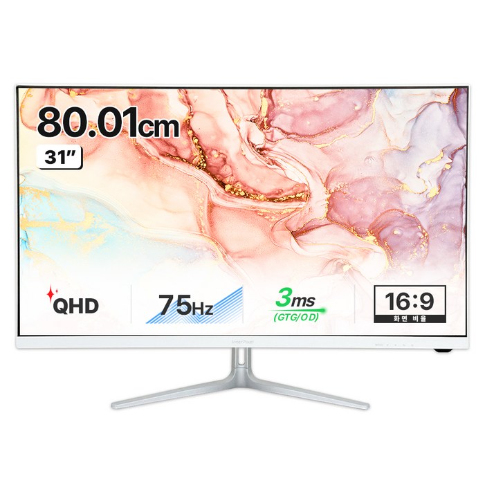 인터픽셀 QHD 화이트 에디션 모니터, 80cm, IPQ3220무결점 인터픽셀 QHD 화이트 에디션 모니터, 80cm, IPQ3220무결점